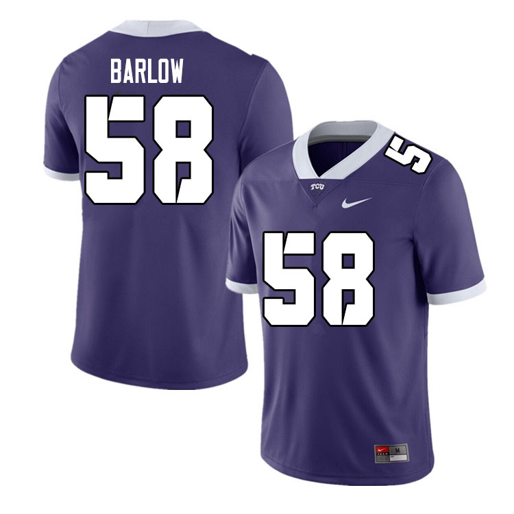 Men #58 Altrique Barlow TCU Horned Frogs College Football Jerseys Sale-Purple - Click Image to Close